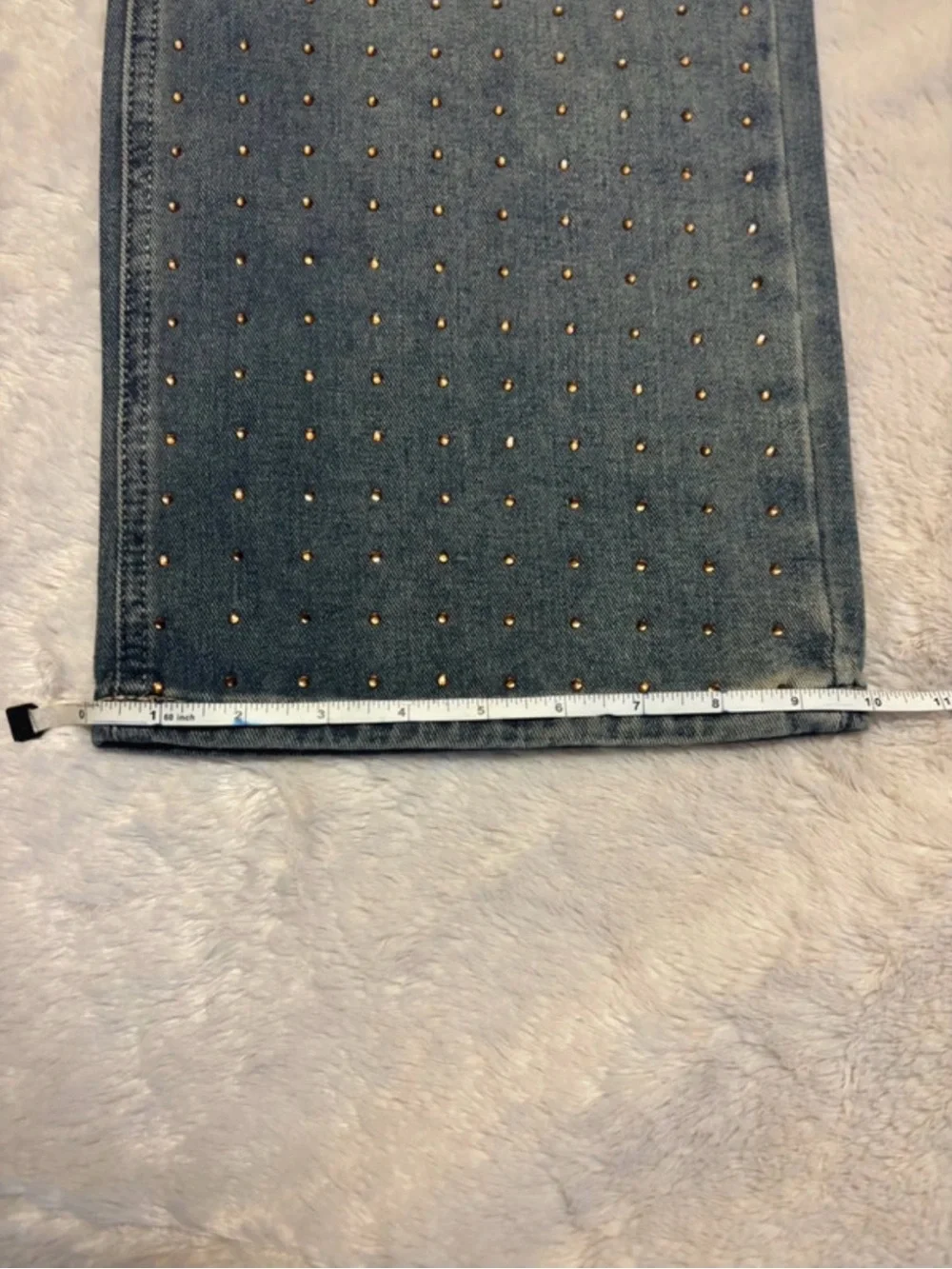 Ashley Mason Faded Jeans with Gold Crystal Accents